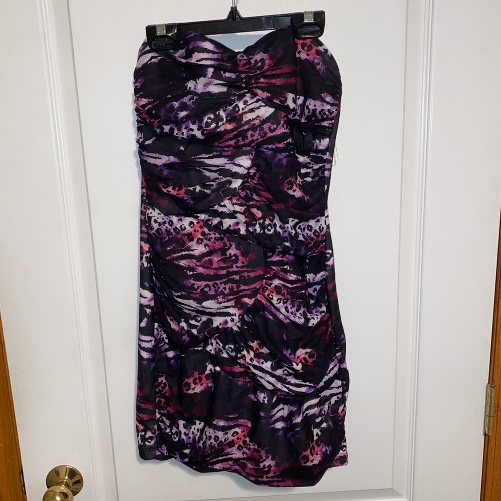 💜Purple strapless dress